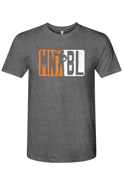 Men's Night Baseball League Orange/White Tri-Blend T-Shirt - Unisex Adult
