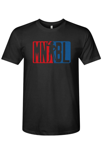 Men's Night Baseball League Blue/Red Tri-Blend T-Shirt - Unisex Adult