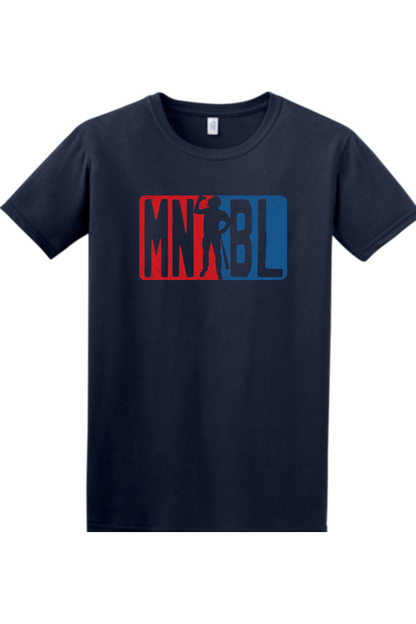Men's Night Baseball League Blue/Red Relaxed Fit Cotton T-Shirt - Unisex Adult