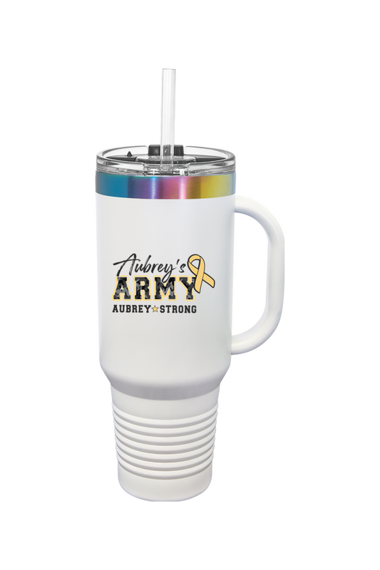 Aubrey's Army 40 oz. ION-Plated Travel Mug with Handle, Straw Included