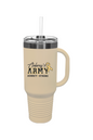 Aubrey's Army 40 oz. ION-Plated Travel Mug with Handle, Straw Included