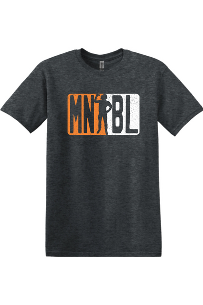 Men's Night Baseball League Orange/White Relaxed Fit Cotton T-Shirt - Unisex Adult