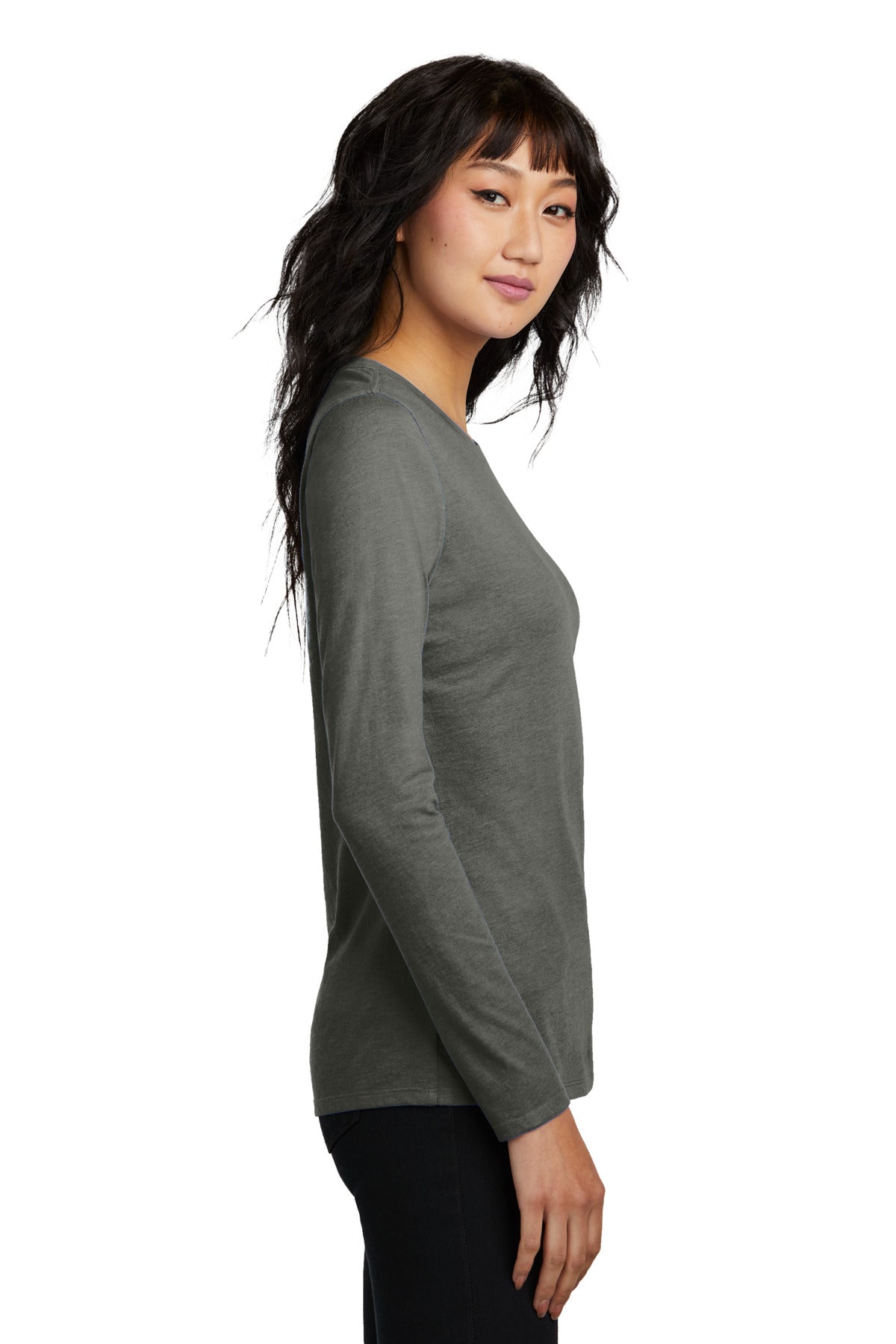 District Women's Perfect Blend CVC Long Sleeve Tee DT110