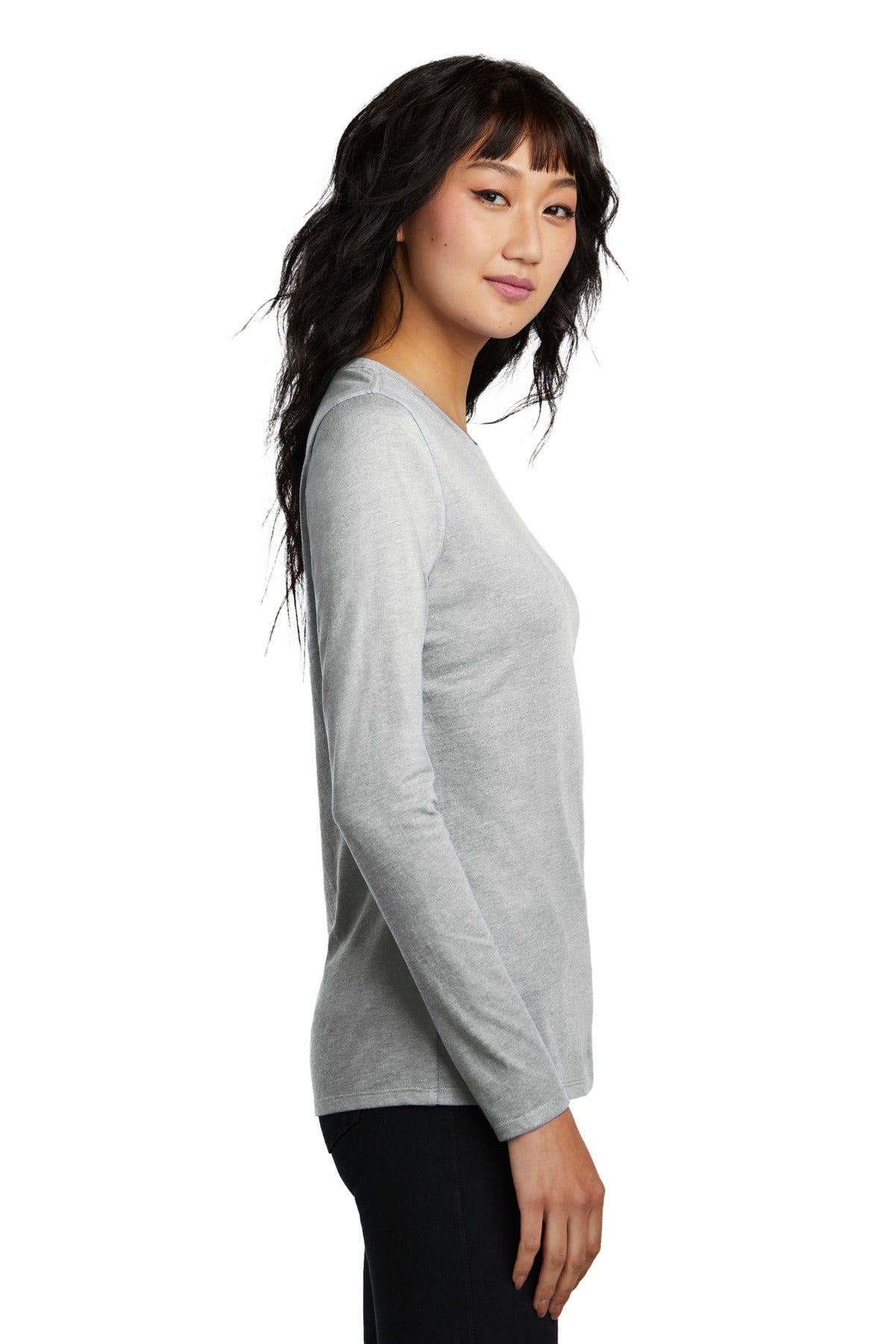 District Women's Perfect Blend CVC Long Sleeve Tee DT110