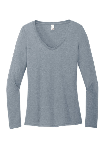 District Women's Perfect Tri Long Sleeve V-Neck Tee DT135