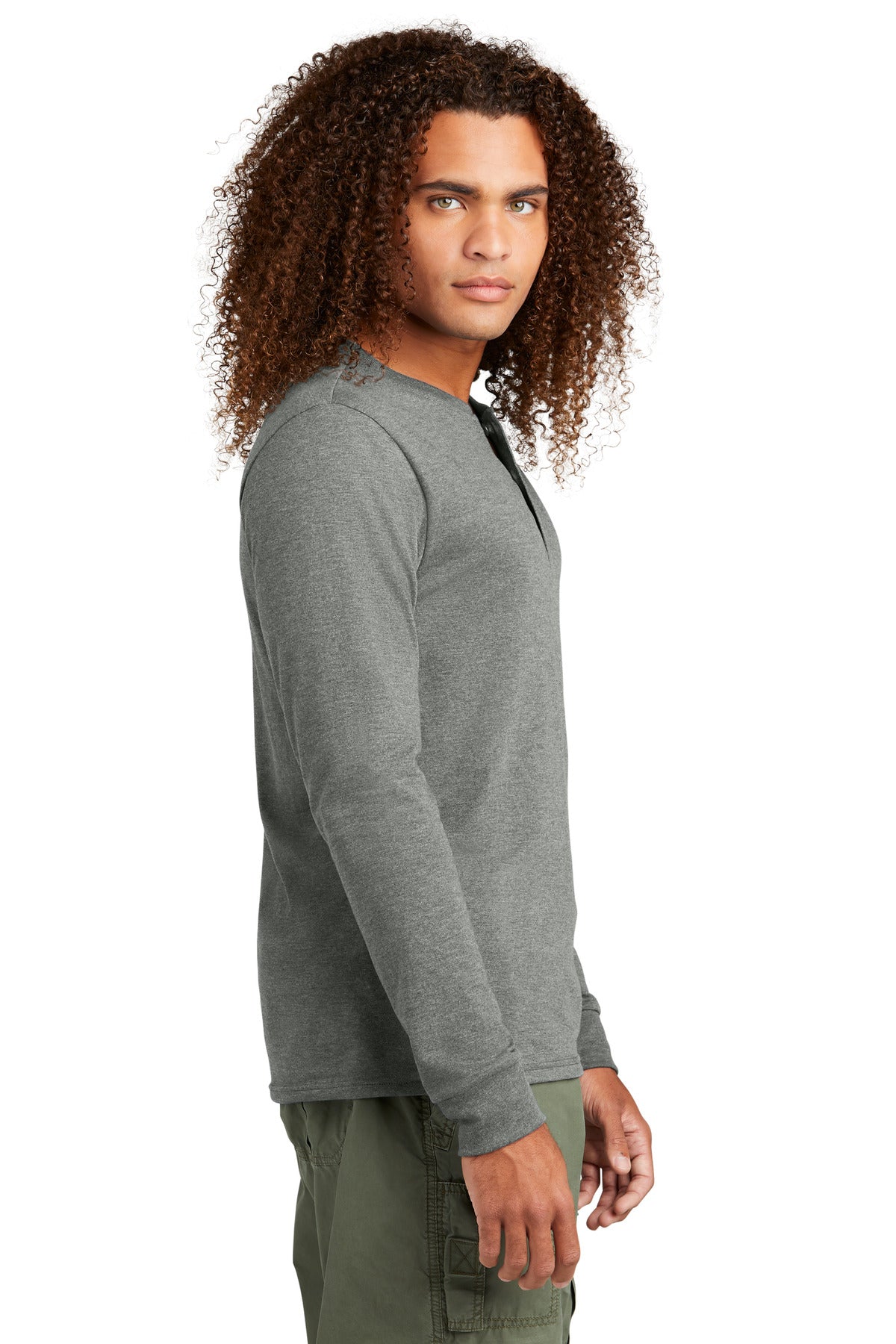 District Perfect Tri Long Sleeve Henley DT145