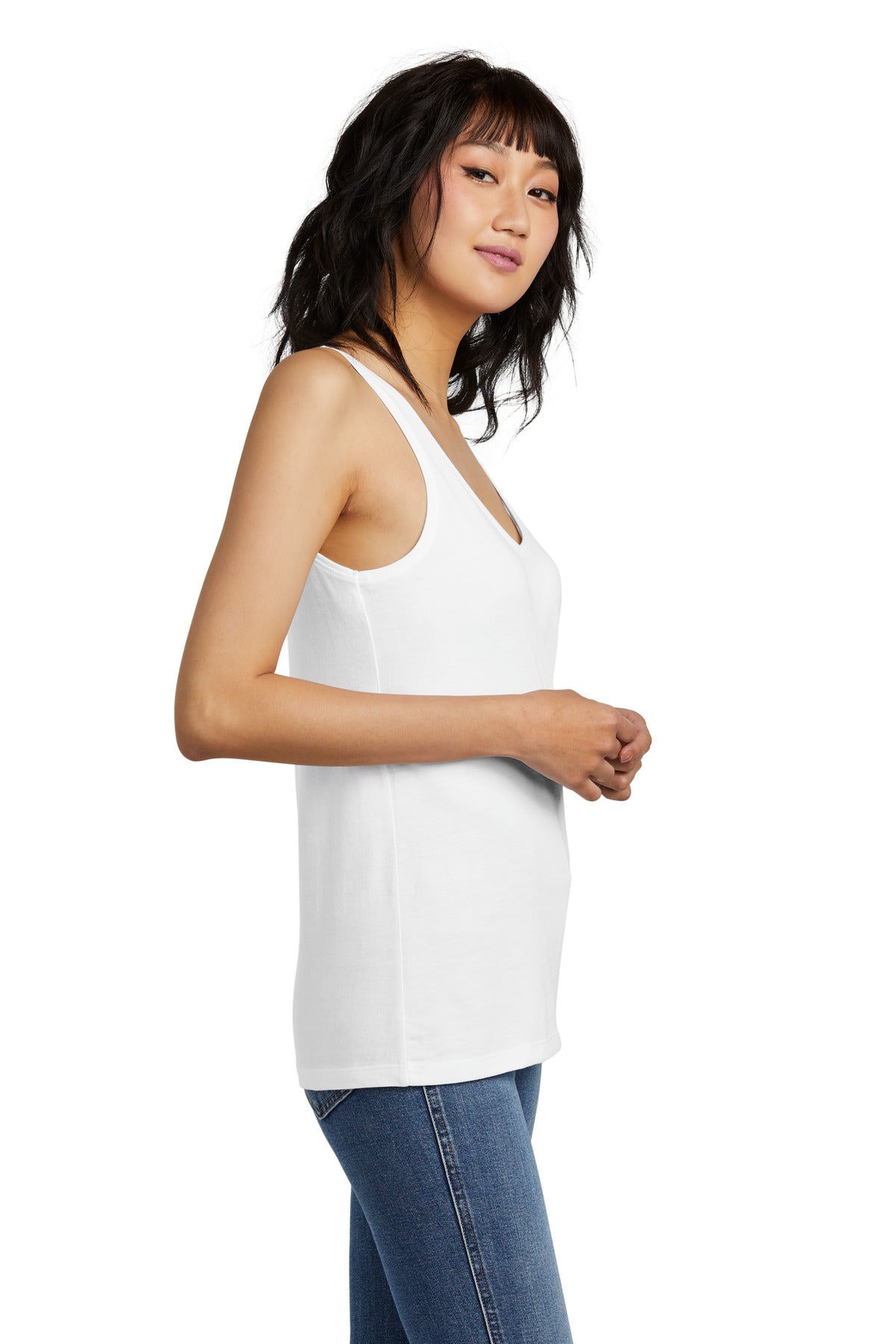 District Women's Perfect Blend CVC V-Neck Tank DT154