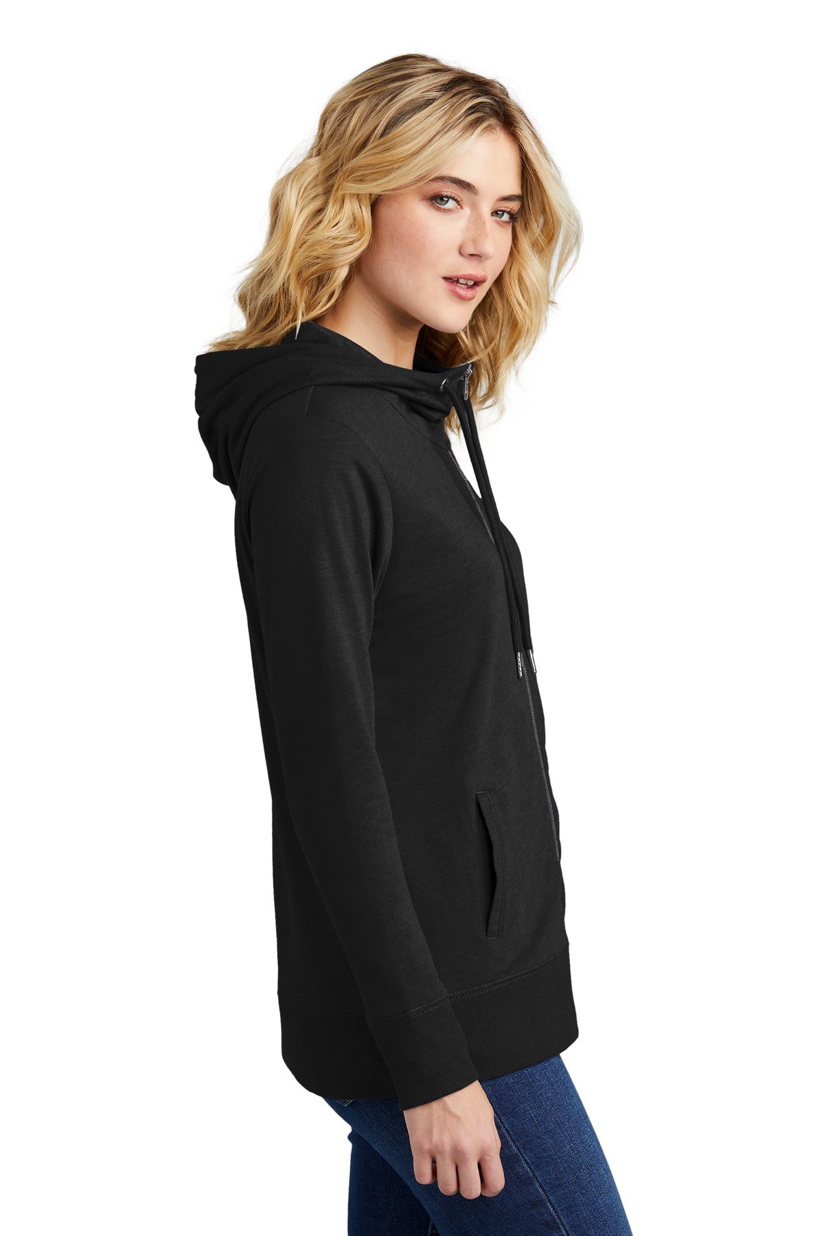 District Women's Featherweight French Terry Full-Zip Hoodie DT673