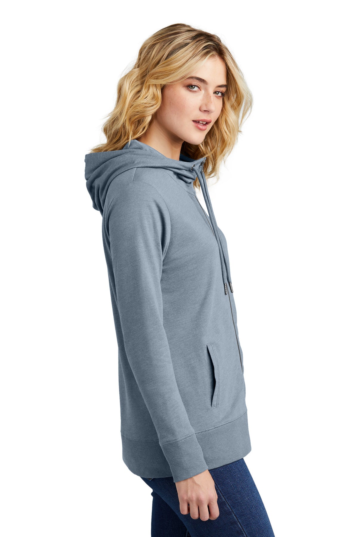 District Women's Featherweight French Terry Full-Zip Hoodie DT673