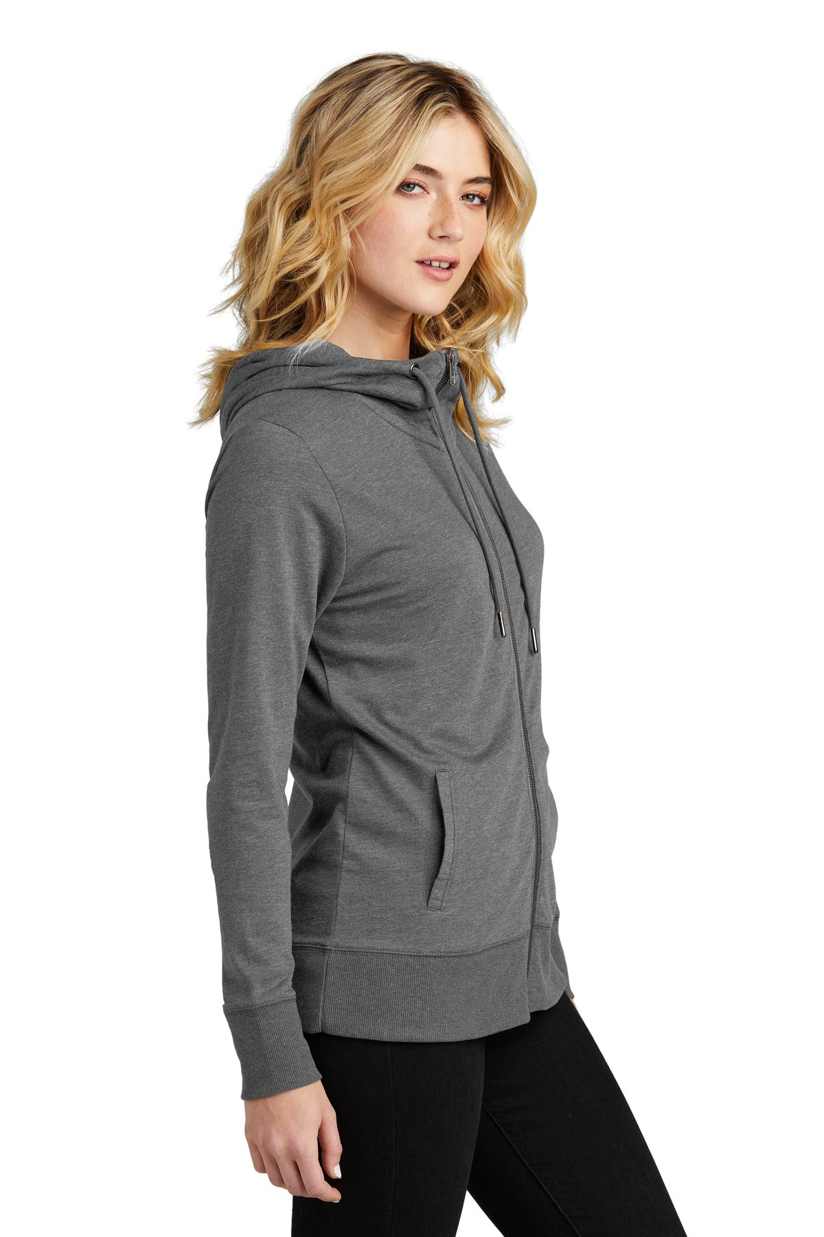 District Women's Featherweight French Terry Full-Zip Hoodie DT673