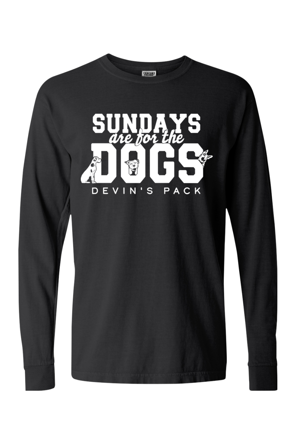 Devin's Pack "Sundays are for the Dogs" Comfort Colors Long Sleeve T-Shirt - Unisex