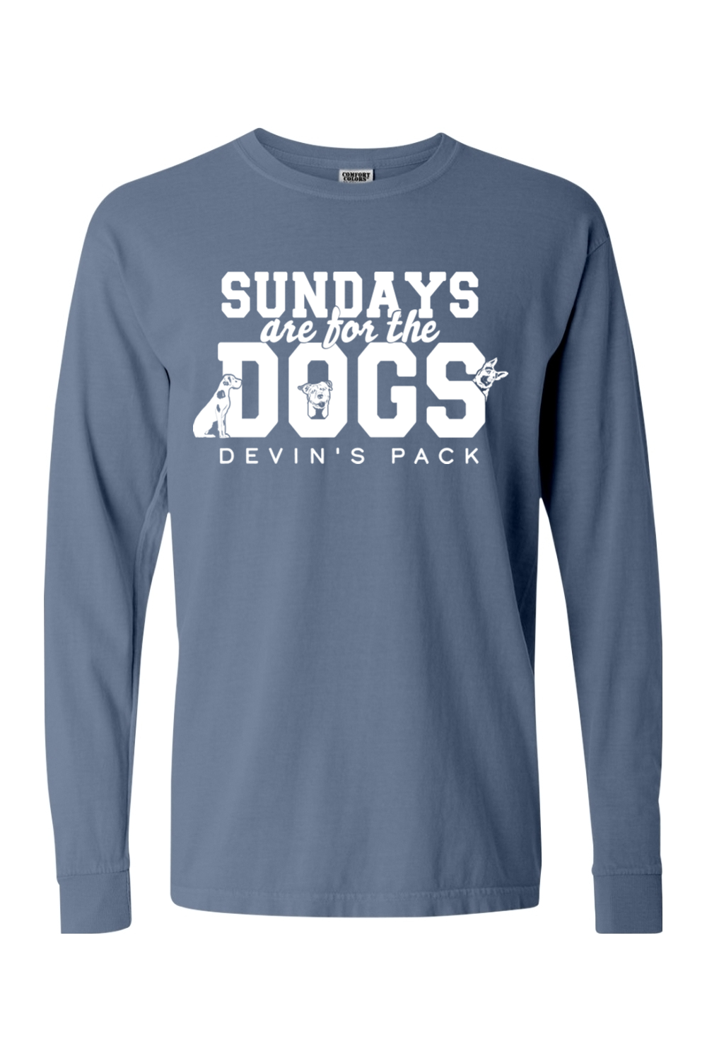 Devin's Pack "Sundays are for the Dogs" Comfort Colors Long Sleeve T-Shirt - Unisex