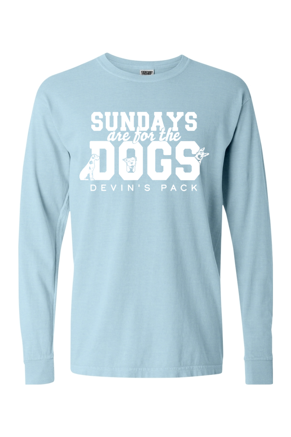 Devin's Pack "Sundays are for the Dogs" Comfort Colors Long Sleeve T-Shirt - Unisex