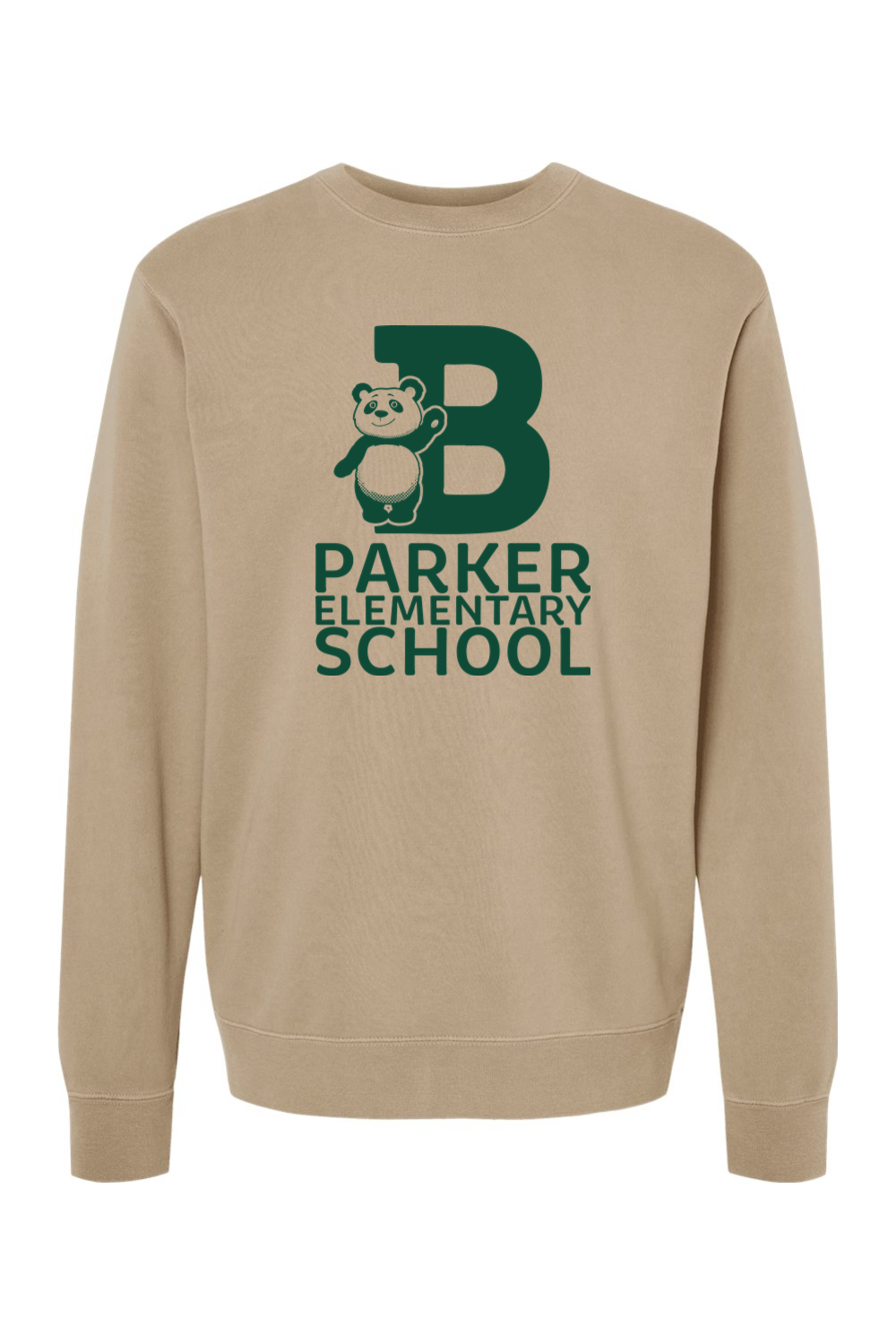 Parker Elementary Panda Pigment-Dyed Crewneck Sweatshirt - Unisex Adult