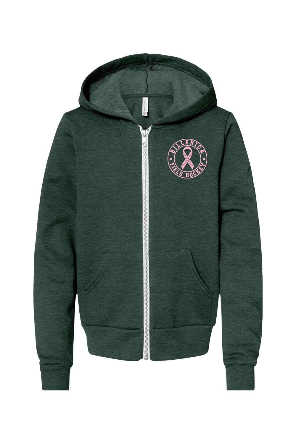 Billerica Field Hockey Breast Cancer Awareness Full-Zip Hoodie - Youth