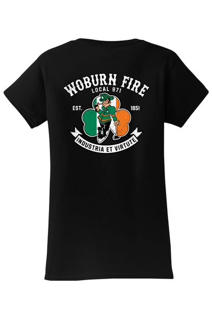 Local 971 Woburn Fire Dept. 100% Cotton Semi-fitted T-Shirt - Women's