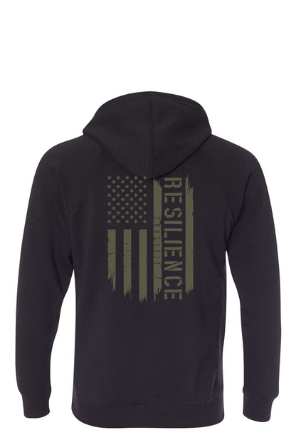 Resilience Crossfit Flag Unisex Raglan Hoodie