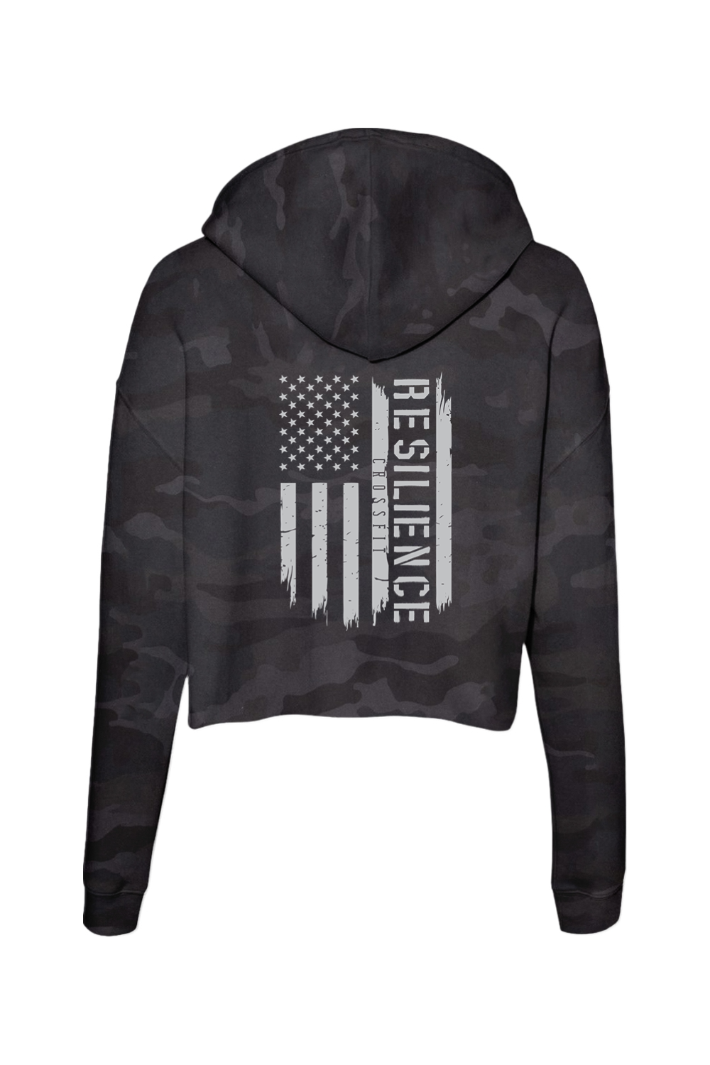 Resilience Crossfit Flag Women's Cropped Hoodie