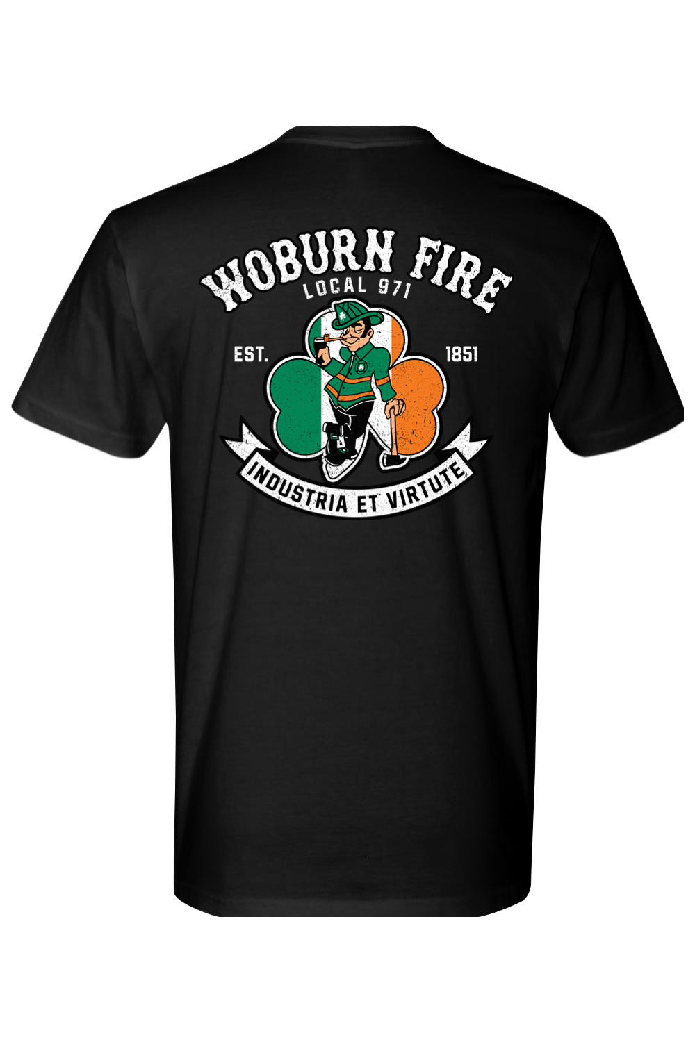 Local 971 Woburn Fire Dept. 100% Cotton Fitted T-Shirt - Unisex Adult