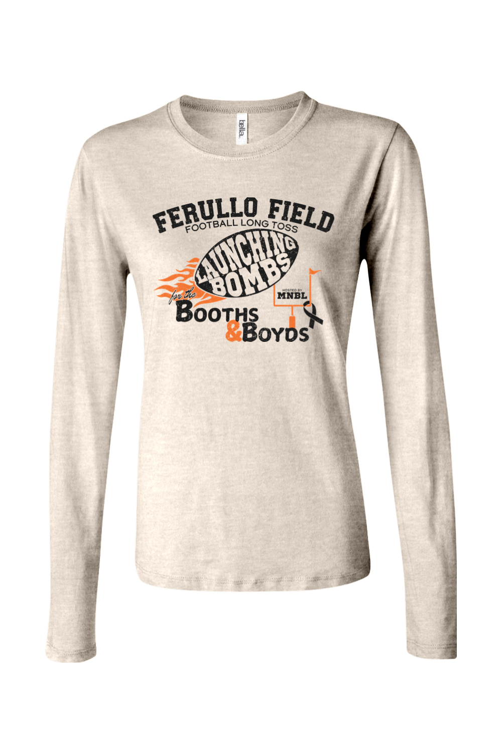 Football Long Toss for the Booths & Boyds - Long Sleeve Cotton T-Shirt - Womens