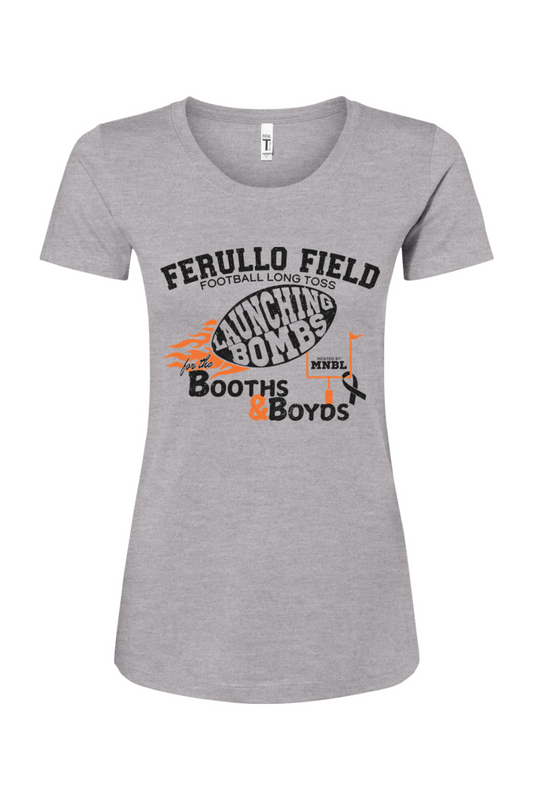 Football Long Toss for the Booths & Boyds - Cotton Blend T-Shirt - Womens