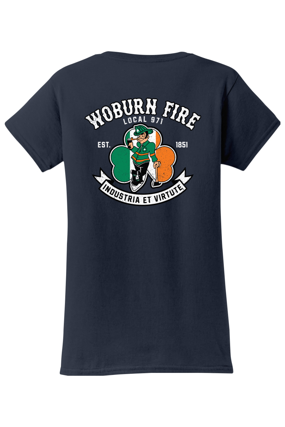 Local 971 Woburn Fire Dept. 100% Cotton Semi-fitted T-Shirt - Women's