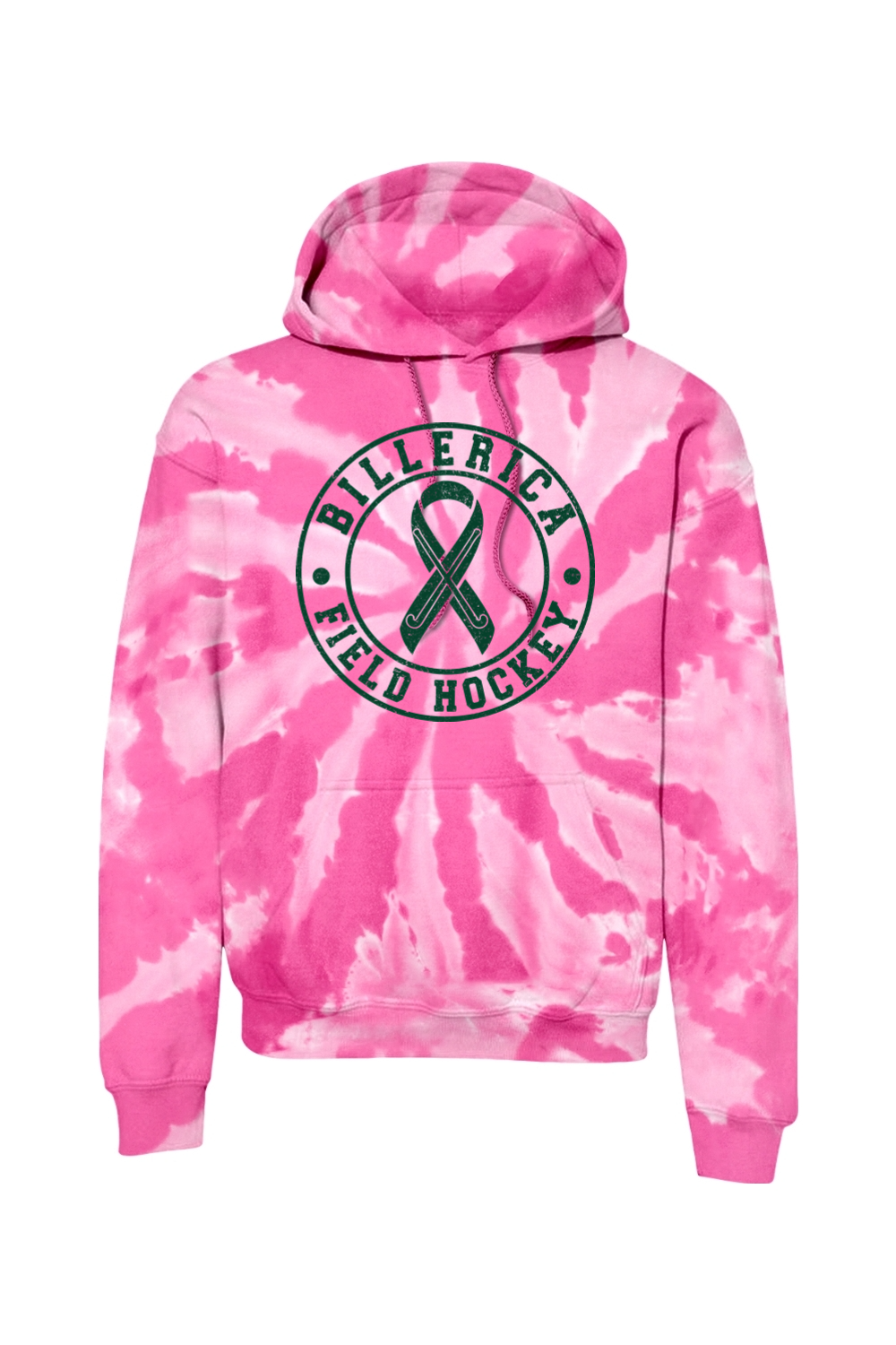 Billerica Field Hockey Breast Cancer Awareness Tie Dye Hoodie - Adult