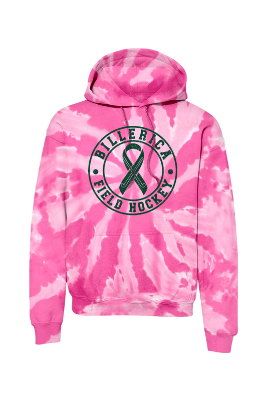 Billerica Field Hockey Breast Cancer Awareness Tie Dye Hoodie - Adult