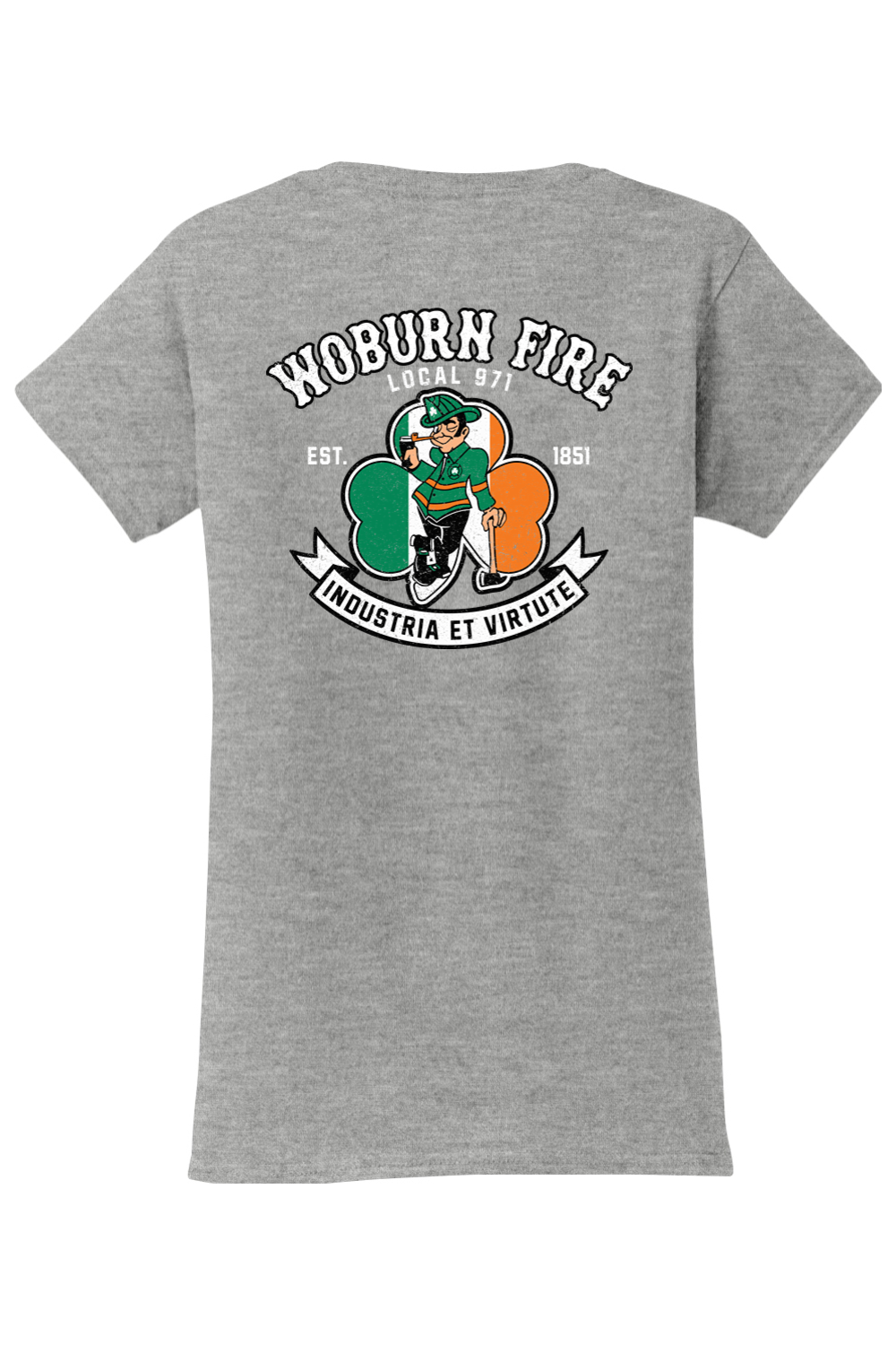 Local 971 Woburn Fire Dept. 100% Cotton Semi-fitted T-Shirt - Women's