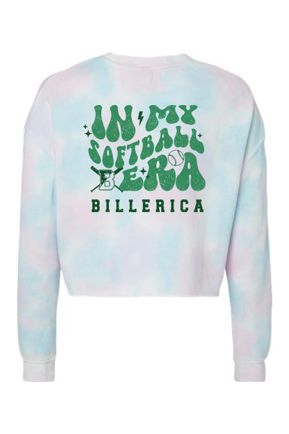 In My Billerica Softball Era Cropped Crewneck Tie Dye Sweatshirt - Women's