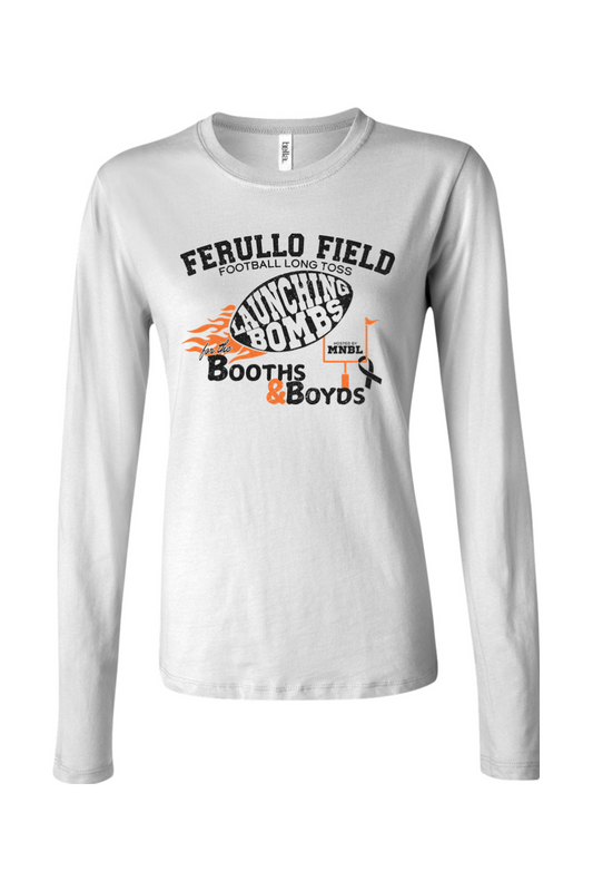 Football Long Toss for the Booths & Boyds - Long Sleeve Cotton T-Shirt - Womens