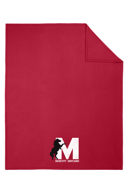 McDevitt Mustangs Red Fleece Blanket