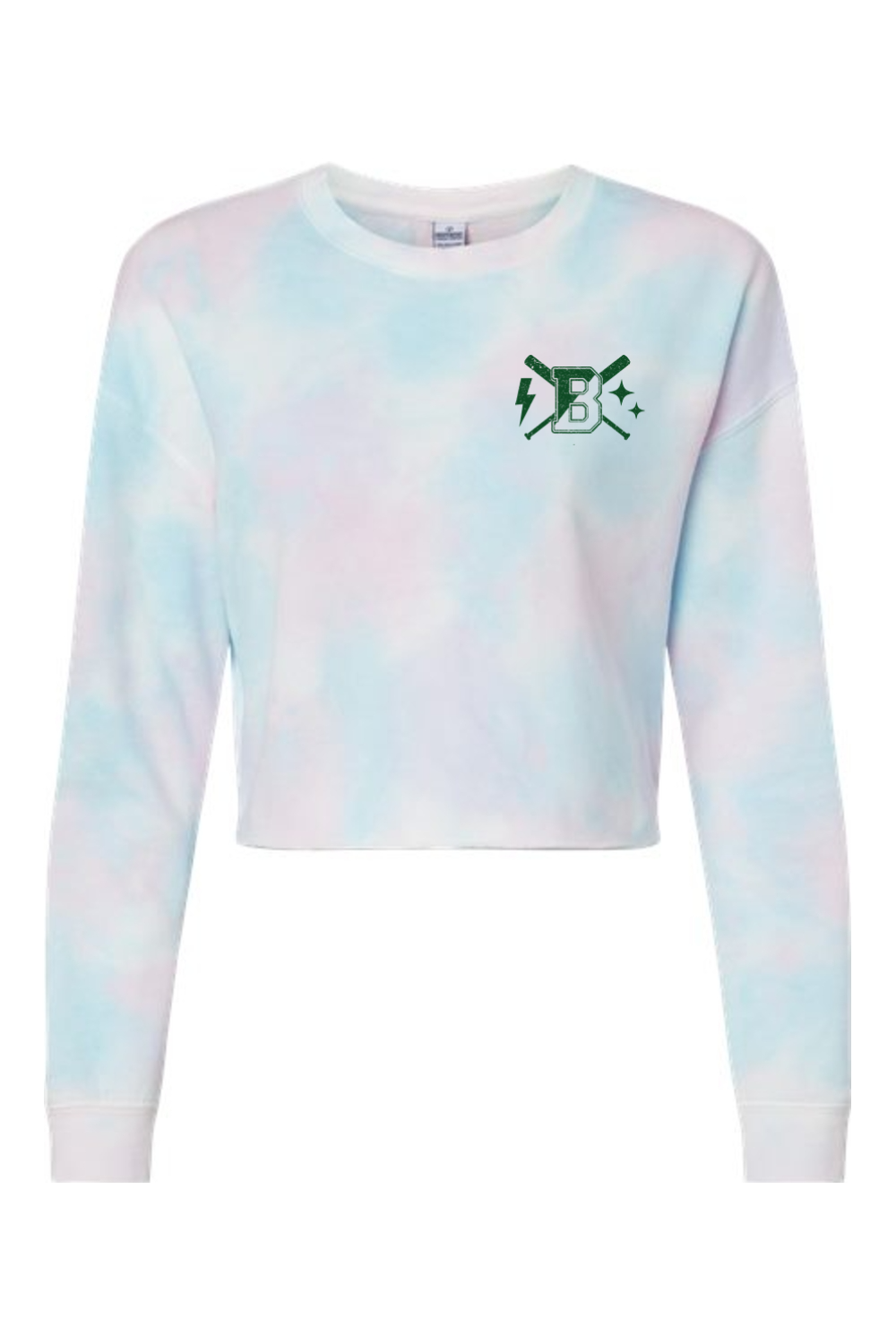 In My Billerica Softball Era Cropped Crewneck Tie Dye Sweatshirt - Women's