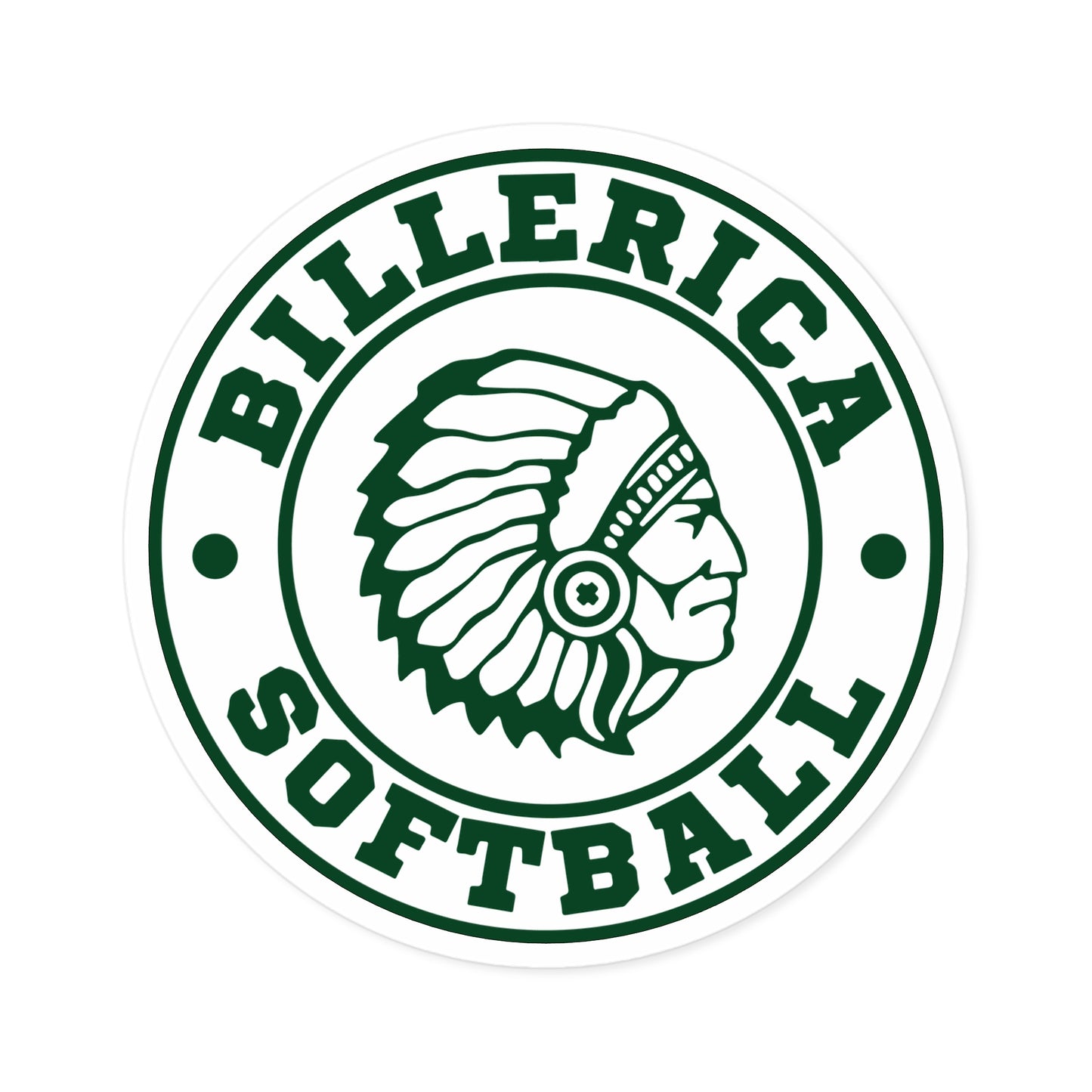 Indoor/Outdoor Billerica Softball Sticker - 5" x 5"