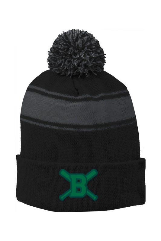 Billerica Softball Stripe Pom Pom Beanie