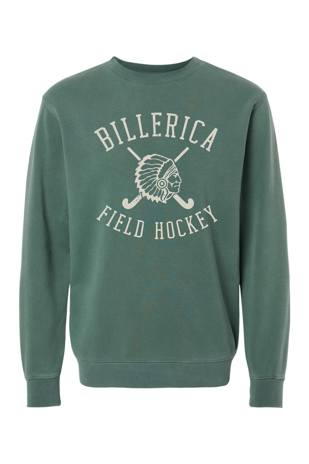 Billerica Field Hockey Mascot Pigment-Dyed Crewneck Sweatshirt