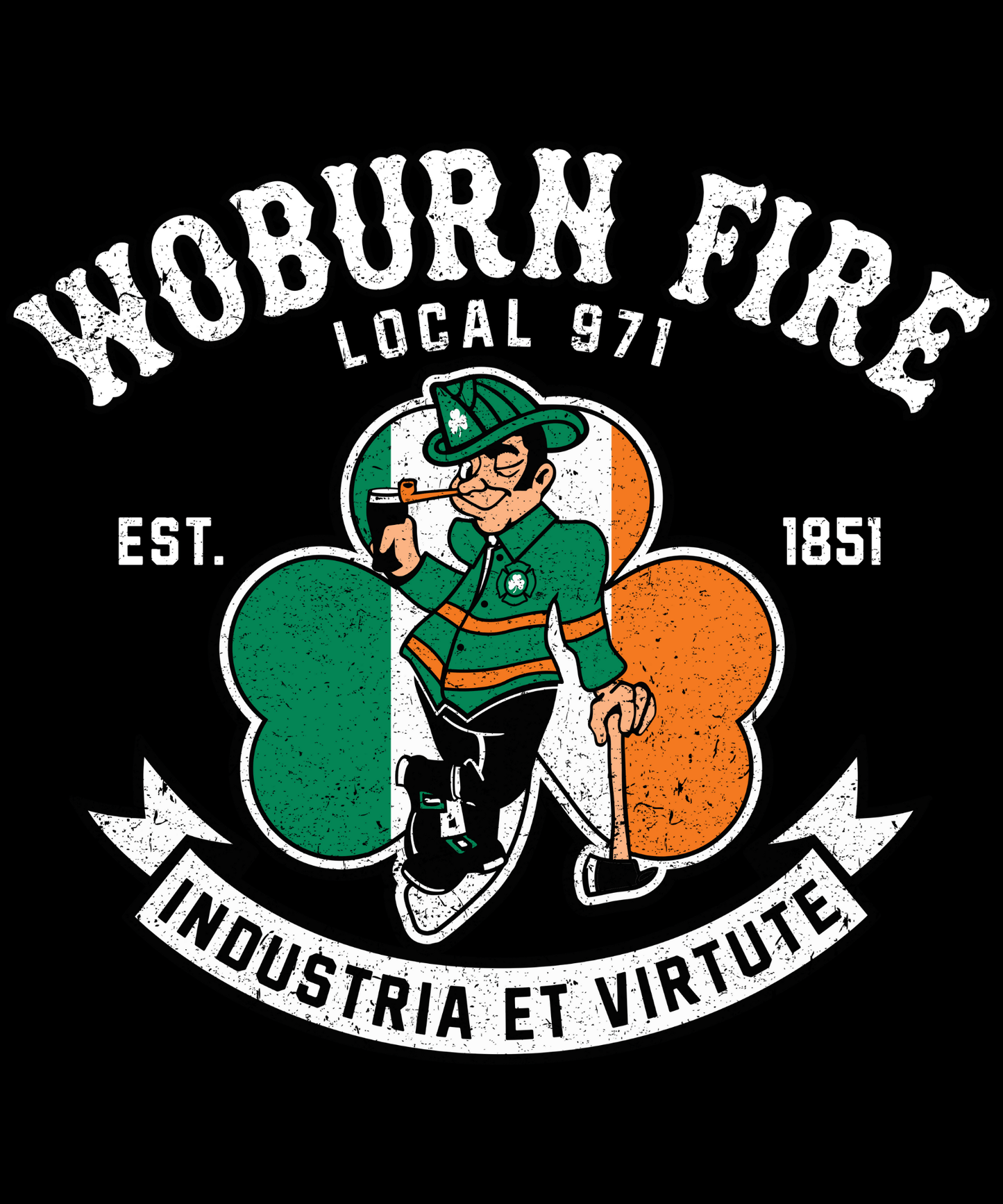 Local 971 Woburn Fire Dept. 100% Cotton Fitted T-Shirt - Unisex Adult