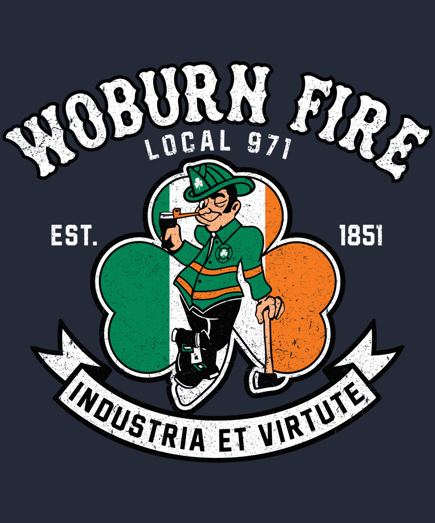 Local 971 Woburn Fire Dept. 100% Cotton Semi-fitted T-Shirt - Women's