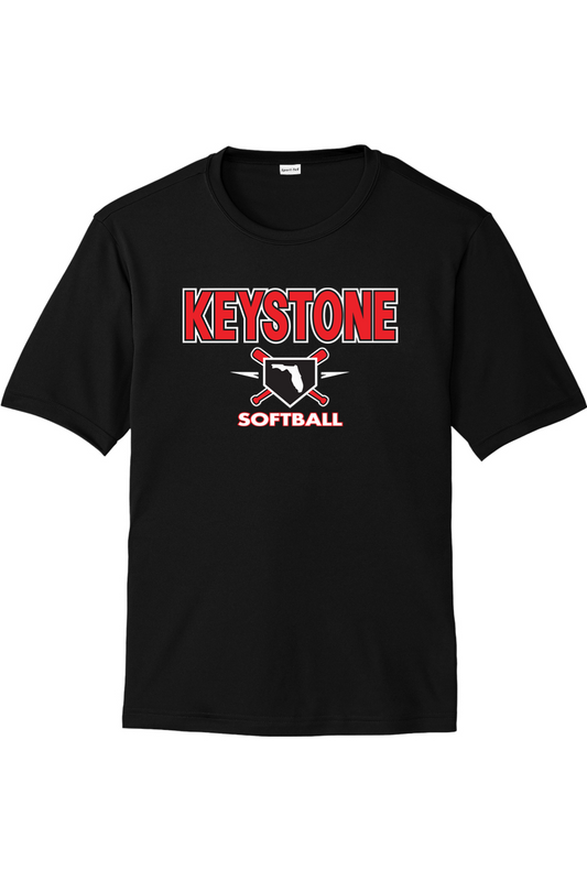 Keystone Softball Unisex Competitor Tee - Black 100% polyester