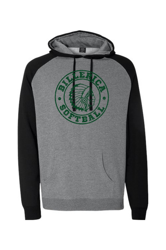 Billerica Softball Raglan Hooded Sweatshirt