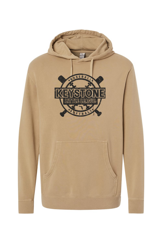 Keystone Little League Unisex Midweight Pigment-Dyed Hooded Sweatshirt